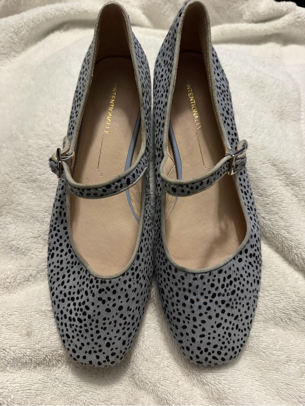 INTENTIONALLY BLANK Calf Hair Dalmatian-Print Mary Jane Flats - Picture 5 of 9